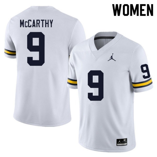 University of Michigan #9 Womens J.J. McCarthy Jersey White Embroidery